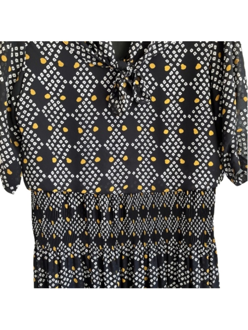 VINTAGE Algo 80’s Chiffon Drop Waist Blouson Midi Dress (XL/1X) - Picture 5 of 16